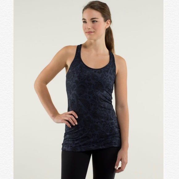 lululemon athletica Tops - Lululemon Cool Racerback Paisley Inkwell, M